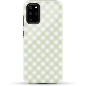 Casely Galaxy S20 Plus Case | Current Mood | Cow Print | Essential Slim Dual-Layer Protective Design(Mint Lattice | Sunday Best)