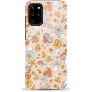 Casely Galaxy S20 Plus Case | Current Mood | Cow Print | Essential Slim Dual-Layer Protective Design(Mushroom Magic | Retro Floral)