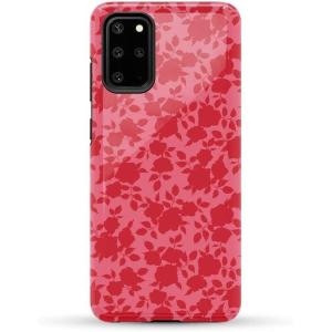 Casely Galaxy S20 Plus Case | Current Mood | Cow Print | Essential Slim Dual-Layer Protective Design(Rose Garden | Red Aesthetic)