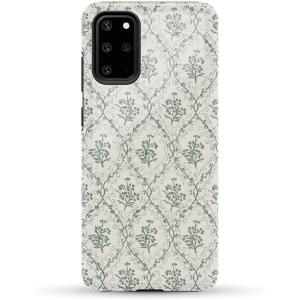 Casely Galaxy S20 Plus Case | Current Mood | Cow Print | Essential Slim Dual-Layer Protective Design(Sage Tapestry | Floral Vines)