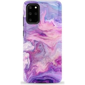 Casely Galaxy S20 Plus Case | Current Mood | Cow Print | Essential Slim Dual-Layer Protective Design(Tie Dying Over You | Purple Marble)