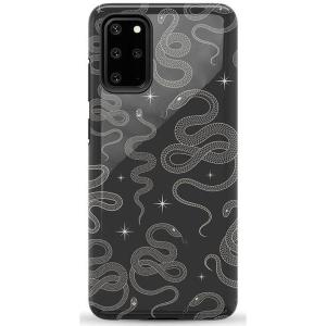 Casely Galaxy S20 Plus Case | Current Mood | Cow Print | Essential Slim Dual-Layer Protective Design(We’re Ready For It | Black Serpent)
