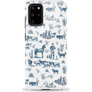 Casely Galaxy S20 Plus Case | Current Mood | Cow Print | Essential Slim Dual-Layer Protective Design(Wild West Adventure | Desert)