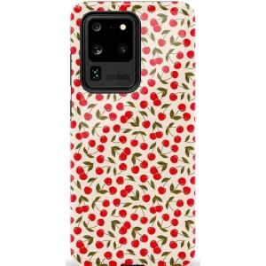 Casely Galaxy S20 Ultra Case | Romance Novel | Moody Floral | Essential Slim Dual-Layer Protective Design(Cherry on Top | Red Cherries)