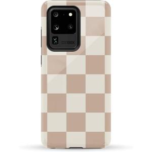 Casely Galaxy S20 Ultra Case | Romance Novel | Moody Floral | Essential Slim Dual-Layer Protective Design(Fit Check | Neutral Checkerboard)