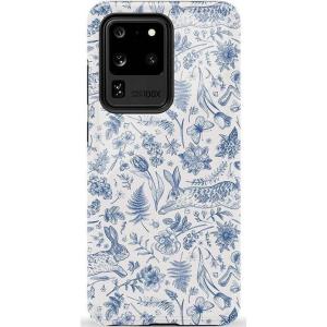 Casely Galaxy S20 Ultra Case | Romance Novel | Moody Floral | Essential Slim Dual-Layer Protective Design(Hop & Bloom | Bunny Toile)