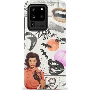 Casely Galaxy S20 Ultra Case | Romance Novel | Moody Floral | Essential Slim Dual-Layer Protective Design(If You Dare | Horror Collage)