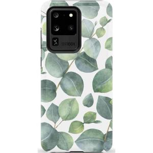 Casely Galaxy S20 Ultra Case | Romance Novel | Moody Floral | Essential Slim Dual-Layer Protective Design(Leaf Me Alone | Green Floral Print)