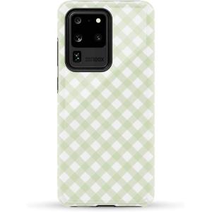 Casely Galaxy S20 Ultra Case | Romance Novel | Moody Floral | Essential Slim Dual-Layer Protective Design(Mint Lattice | Sunday Best)