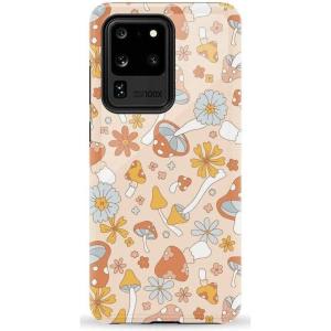 Casely Galaxy S20 Ultra Case | Romance Novel | Moody Floral | Essential Slim Dual-Layer Protective Design(Mushroom Magic | Retro Floral)