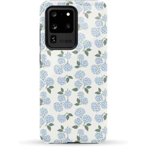 Casely Galaxy S20 Ultra Case | Romance Novel | Moody Floral | Essential Slim Dual-Layer Protective Design(Nantucket Cottage | Blue Hydrangea)