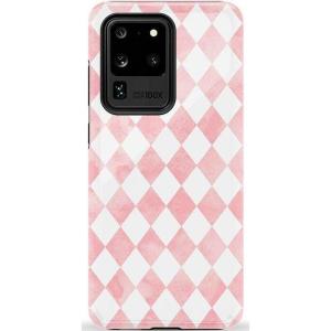 Casely Galaxy S20 Ultra Case | Romance Novel | Moody Floral | Essential Slim Dual-Layer Protective Design(Queen of Diamonds | Pink Watercolor)