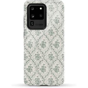 Casely Galaxy S20 Ultra Case | Romance Novel | Moody Floral | Essential Slim Dual-Layer Protective Design(Sage Tapestry | Floral Vines)