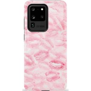 Casely Galaxy S20 Ultra Case | Romance Novel | Moody Floral | Essential Slim Dual-Layer Protective Design(Sealed with a Kiss | Pink Lipstick)