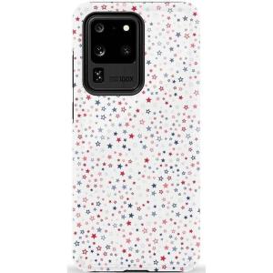 Casely Galaxy S20 Ultra Case | Romance Novel | Moody Floral | Essential Slim Dual-Layer Protective Design(Seeing Stars | Red  White & Blue)