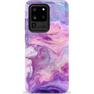 Casely Galaxy S20 Ultra Case | Romance Novel | Moody Floral | Essential Slim Dual-Layer Protective Design(Tie Dying Over You | Purple Marble)