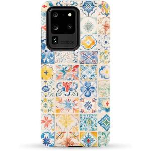 Casely Galaxy S20 Ultra Case | Romance Novel | Moody Floral | Essential Slim Dual-Layer Protective Design(Tuscan Tiles | Dolce Vita)