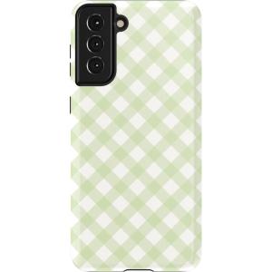Casely Galaxy S21 Case | Current Mood | Cow Print(Mint Lattice | Sunday Best)