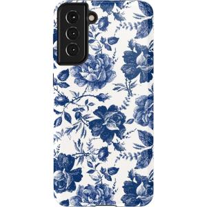 Casely Galaxy S21 Case | Current Mood | Cow Print(Rose to Fame | Blue & White Floral)