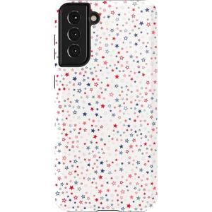 Casely Galaxy S21 Case | Current Mood | Cow Print(Seeing Stars | Red  White & Blue)