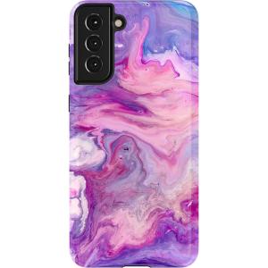 Casely Galaxy S21 Case | Current Mood | Cow Print(Tie Dying Over You | Purple Marble)
