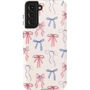 Casely Galaxy S21 Plus Case | Flower Patch | Multi-Color Floral | Essential Slim Dual-Layer Protective Design(Coquette Girlie | Pastel Bows)