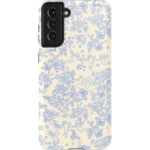 Casely Galaxy S21 Plus Case | Flower Patch | Multi-Color Floral | Essential Slim Dual-Layer Protective Design(Cupid’s Canvas | Periwinkle Floral)