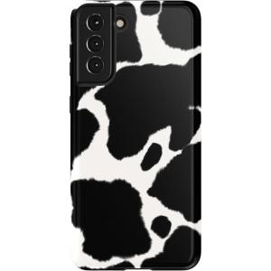 Casely Galaxy S21 Plus Case | Flower Patch | Multi-Color Floral | Essential Slim Dual-Layer Protective Design(Current MOOd | Cow Print)