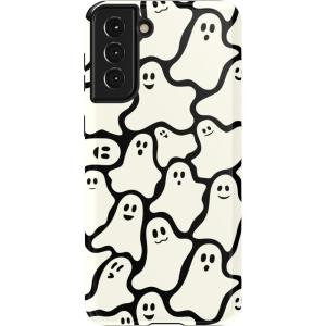 Casely Galaxy S21 Plus Case | Flower Patch | Multi-Color Floral | Essential Slim Dual-Layer Protective Design(Don’t Ghost Me | Halloween)