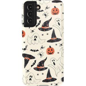 Casely Galaxy S21 Plus Case | Flower Patch | Multi-Color Floral | Essential Slim Dual-Layer Protective Design(Feeling Witchy | Haunted Halloween)
