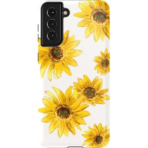 Casely Galaxy S21 Plus Case | Flower Patch | Multi-Color Floral | Essential Slim Dual-Layer Protective Design(Golden Garden | Yellow Sunflower Floral)