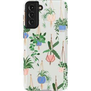 Casely Galaxy S21 Plus Case | Flower Patch | Multi-Color Floral | Essential Slim Dual-Layer Protective Design(Hanging Around | Potted Plants Floral)