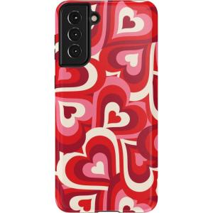 Casely Galaxy S21 Plus Case | Flower Patch | Multi-Color Floral | Essential Slim Dual-Layer Protective Design(Love Song Remix | Ombre Hearts)