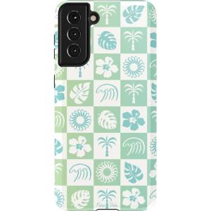 Casely Galaxy S21 Plus Case | Flower Patch | Multi-Color Floral | Essential Slim Dual-Layer Protective Design(Pura Vida | Coastal Checkers)