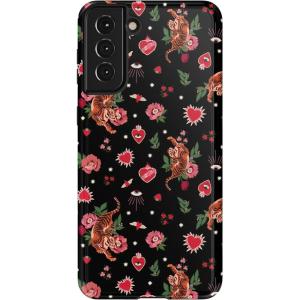 Casely Galaxy S21 Plus Case | Flower Patch | Multi-Color Floral | Essential Slim Dual-Layer Protective Design(Wild at Heart | Tiger)