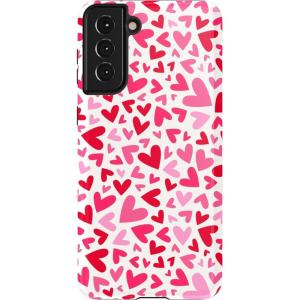 Casely Galaxy S21 Plus Case | Flower Patch | Multi-Color Floral | Essential Slim Dual-Layer Protective Design(XOXO | Candy Hearts)