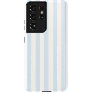 Casely Galaxy S21 Ultra Case | Amalfi Aperitivo | Dolce Vita | Essential Slim Dual-Layer Protective Design(Blue Stripes | Sunday Best)