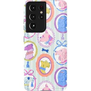 Casely Galaxy S21 Ultra Case | Amalfi Aperitivo | Dolce Vita | Essential Slim Dual-Layer Protective Design(Chateau Pups | French Dog)