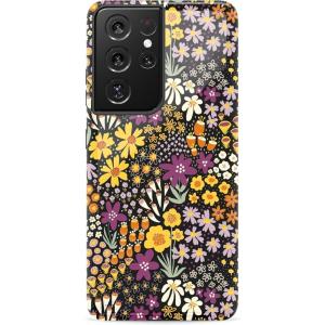 Casely Galaxy S21 Ultra Case | Amalfi Aperitivo | Dolce Vita | Essential Slim Dual-Layer Protective Design(Falling for You | Plum Floral)