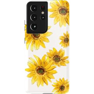Casely Galaxy S21 Ultra Case | Amalfi Aperitivo | Dolce Vita | Essential Slim Dual-Layer Protective Design(Golden Garden | Yellow Sunflower Floral)