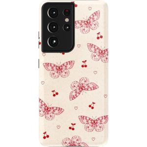 Casely Galaxy S21 Ultra Case | Amalfi Aperitivo | Dolce Vita | Essential Slim Dual-Layer Protective Design(Heart Flutters | Butterfly)