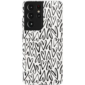 Casely Galaxy S21 Ultra Case | Amalfi Aperitivo | Dolce Vita | Essential Slim Dual-Layer Protective Design(Heart Throb | Endless Hearts)