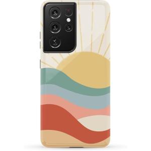 Casely Galaxy S21 Ultra Case | Amalfi Aperitivo | Dolce Vita | Essential Slim Dual-Layer Protective Design(Here Comes The Sun)