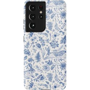 Casely Galaxy S21 Ultra Case | Amalfi Aperitivo | Dolce Vita | Essential Slim Dual-Layer Protective Design(Hop & Bloom | Bunny Toile)