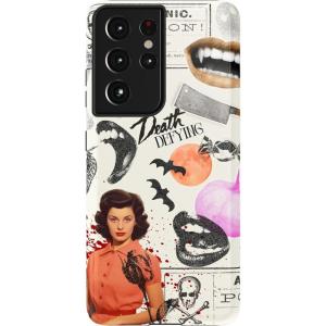 Casely Galaxy S21 Ultra Case | Amalfi Aperitivo | Dolce Vita | Essential Slim Dual-Layer Protective Design(If You Dare | Horror Collage)