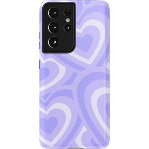 Casely Galaxy S21 Ultra Case | Amalfi Aperitivo | Dolce Vita | Essential Slim Dual-Layer Protective Design(Love Song | Lavender Heart)