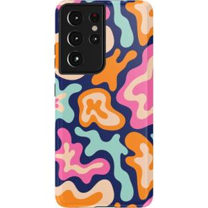 Casely Galaxy S21 Ultra Case | Amalfi Aperitivo | Dolce Vita | Essential Slim Dual-Layer Protective Design(Midnight Color Splash | Abstract Retro)
