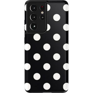 Casely Galaxy S21 Ultra Case | Amalfi Aperitivo | Dolce Vita | Essential Slim Dual-Layer Protective Design(Polka Dots | High Contrast Design)