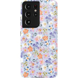 Casely Galaxy S21 Ultra Case | Amalfi Aperitivo | Dolce Vita | Essential Slim Dual-Layer Protective Design(Poppy Meadows | Pastel Floral)