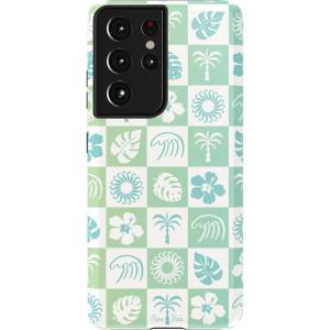 Casely Galaxy S21 Ultra Case | Amalfi Aperitivo | Dolce Vita | Essential Slim Dual-Layer Protective Design(Pura Vida | Coastal Checkers)
